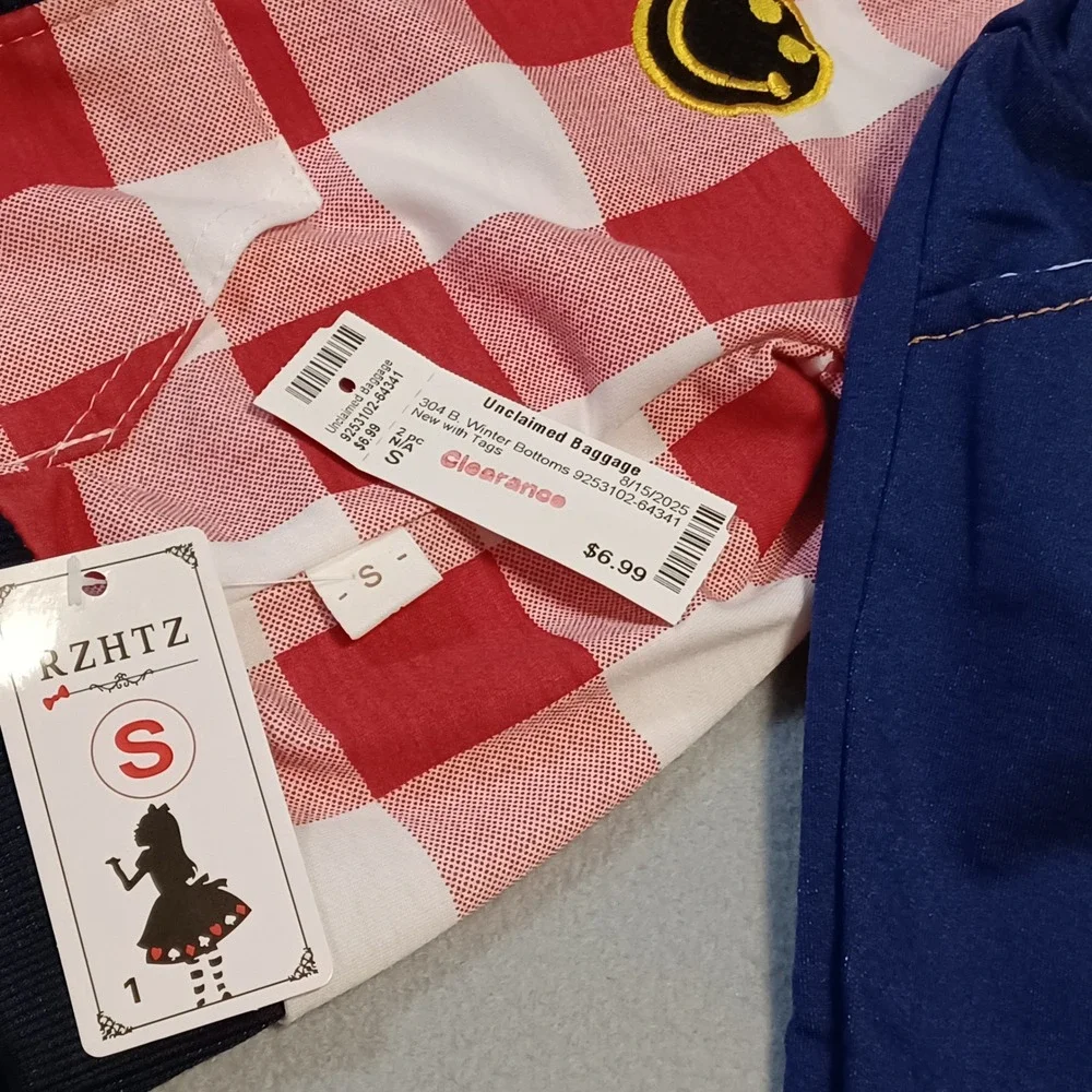RZHTZ Kids Red Buffalo Plaid Smiley Face Bomber Jacket and Navy Pants Set Size S